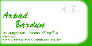 arpad bardun business card